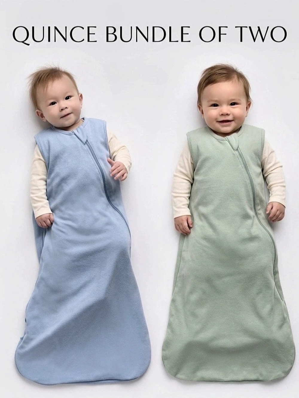 Quince baby Bamboo Sleep Bag Bundle of Two Blue & Green